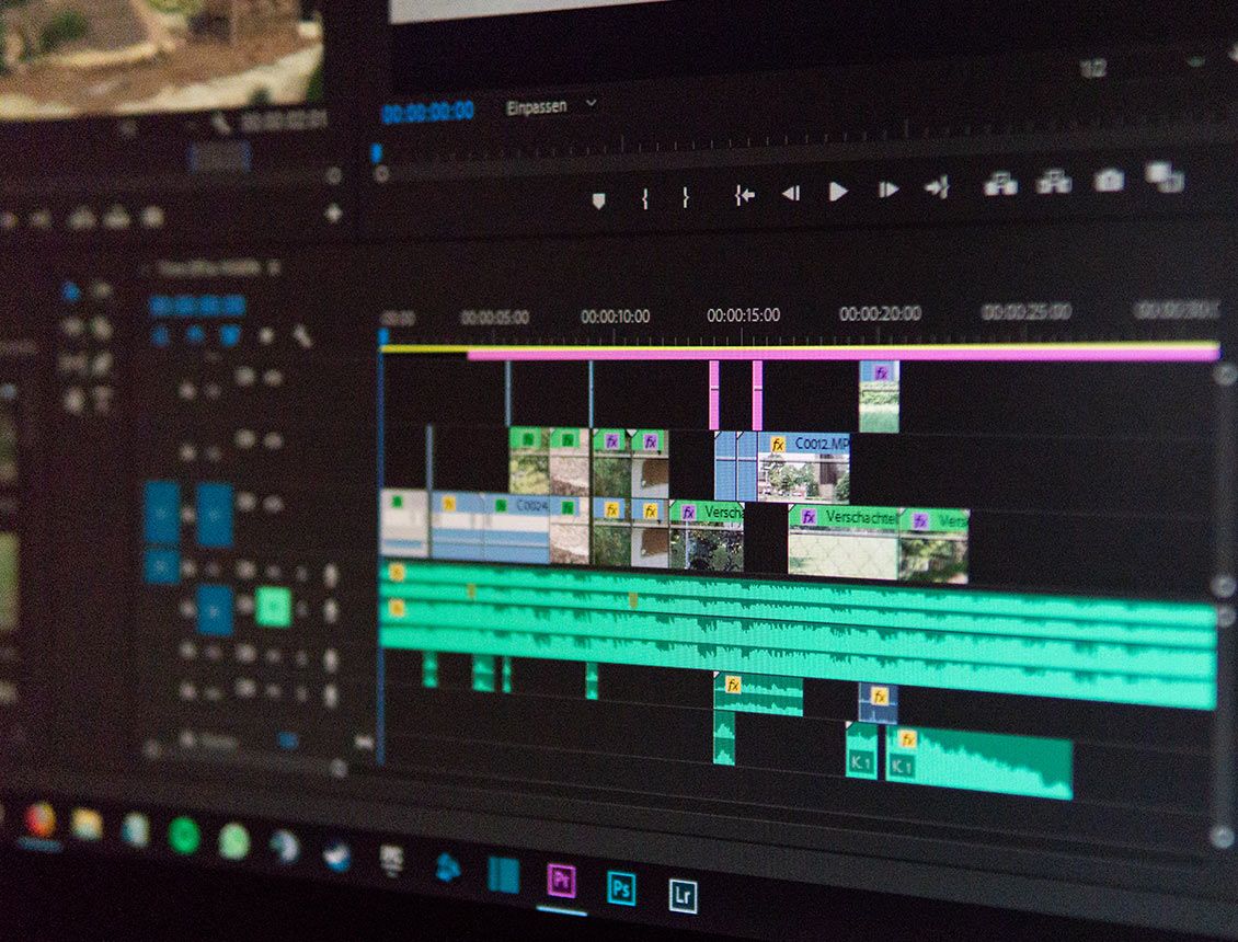 Close up monitor showing an Adobe Premiere timeline Close up monitor showing an Adobe Premiere timeline