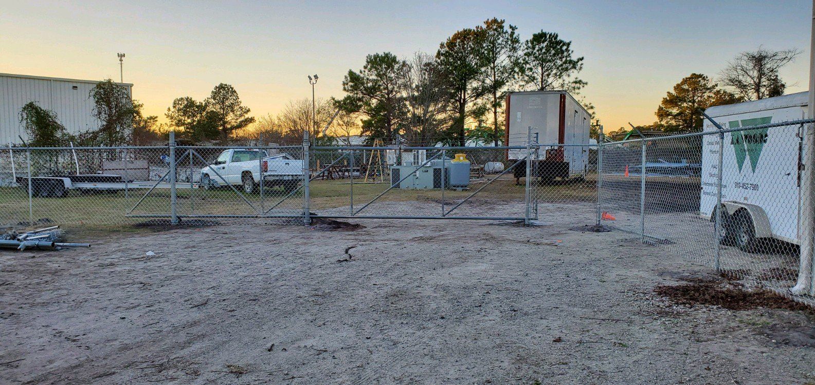 Warehouse Fence — Wilmington, NC — J & J Fence