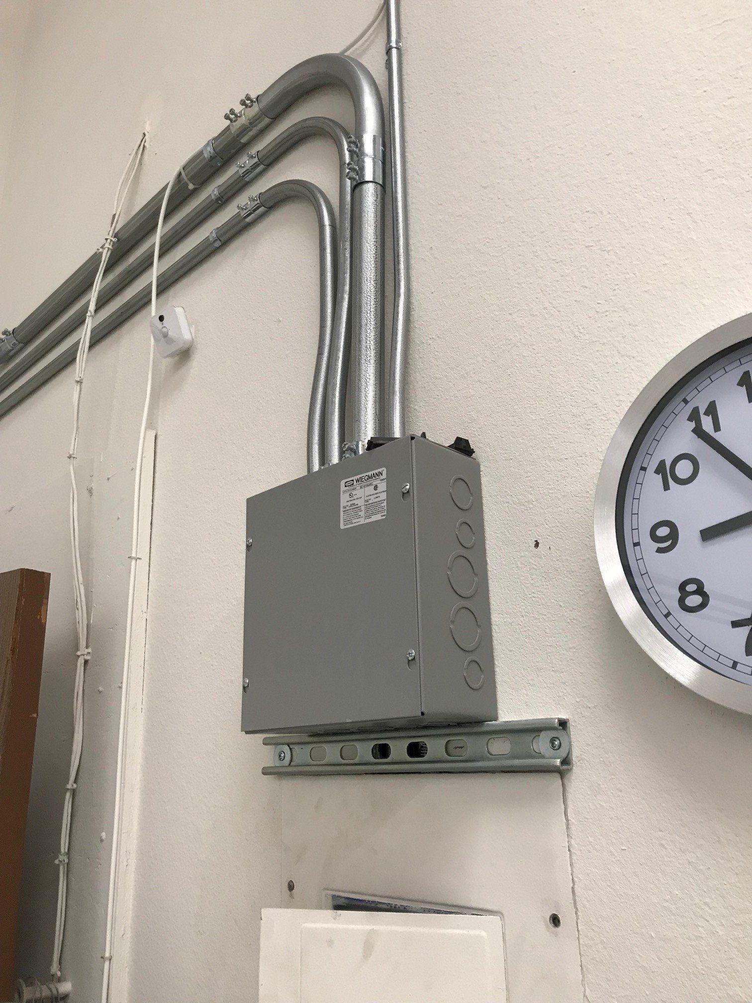 Breaker Box with Metal Tube Wiring — Riverside, CA — Volt Tech Electric