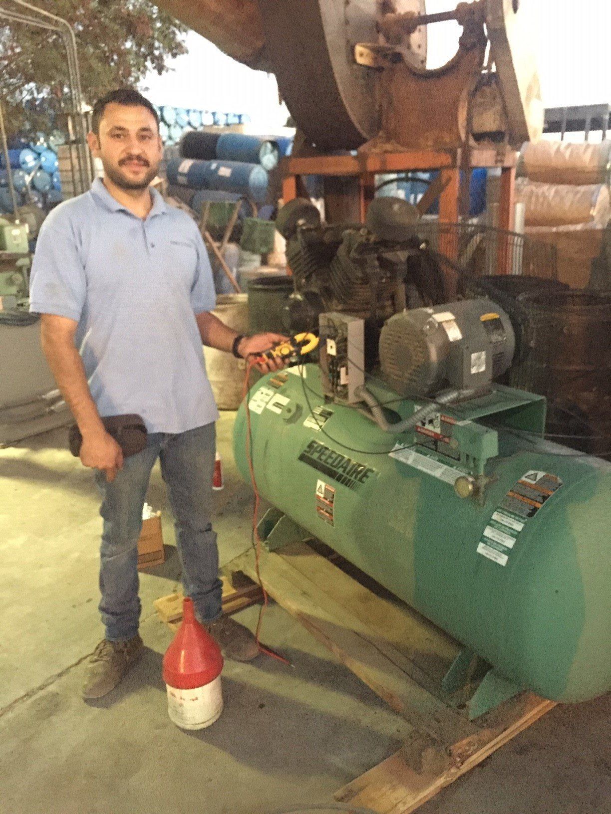 Electrician with Air Compressor — Riverside, CA — Volt Tech Electric