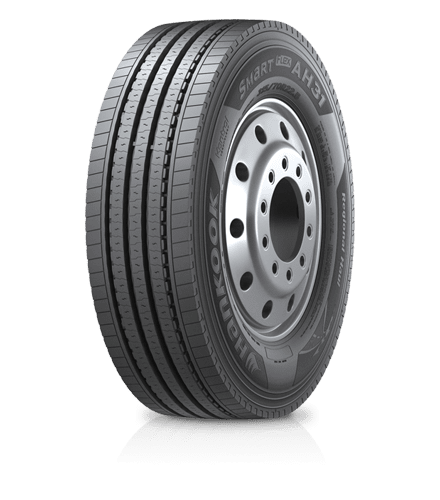 A close up of a truck tire on a white background