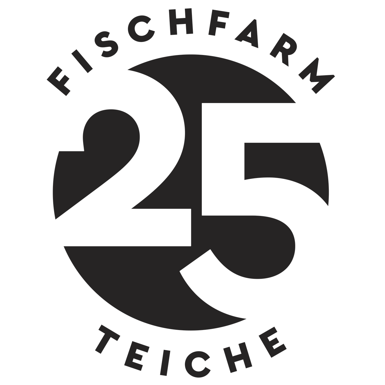 Ein schwarz-weißes Logo für Fischfarm Teiche