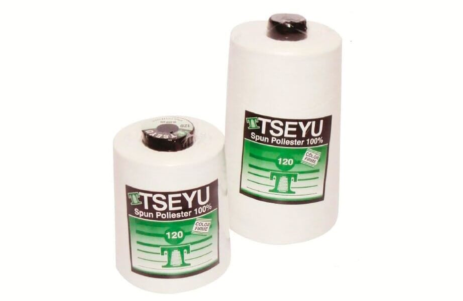 Two white TSEYU tape rolls, one small and one large, with green labels on a white background