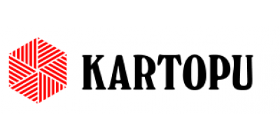 KARTOPU logo with a red geometric snowflake icon and black wordmark on a white background