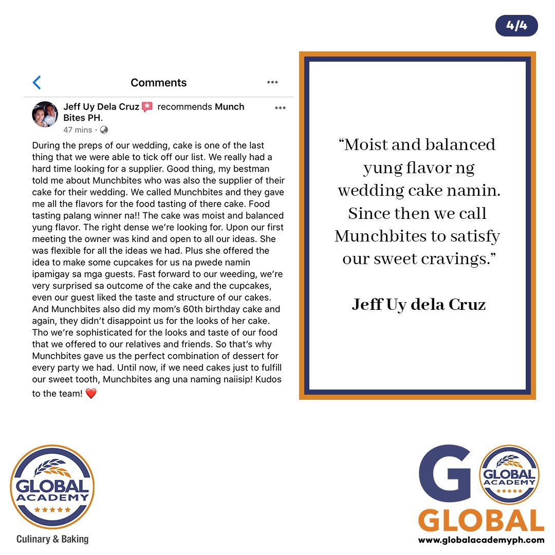 Quote graphic with blue-and-orange border: “Most and balanced young people…” by Jeffy dela Cruz, plus comment screenshot.