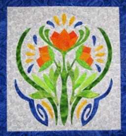 Art Nouveau Workshop Sample 2, Suzanne Marshall Quiltmaker