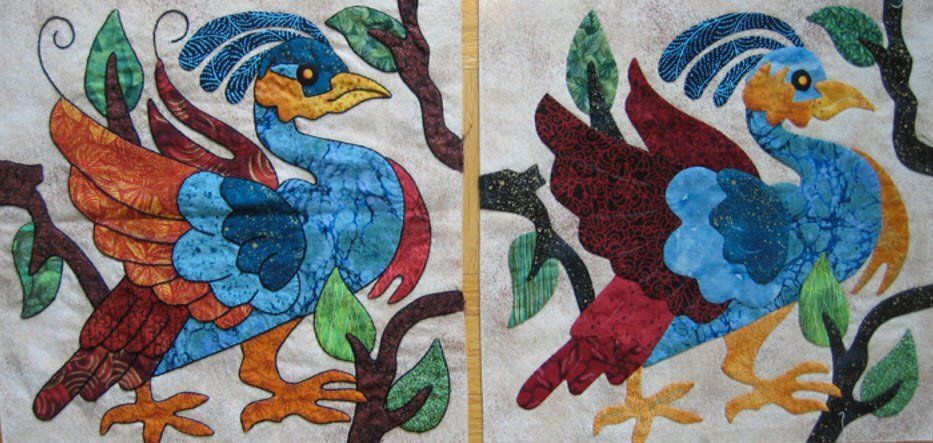 Embroidered Applique Workshop Sample, Suzanne Marshall Quilt Maker