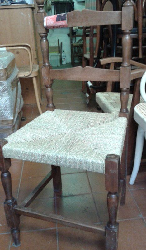 chair with a woven seat