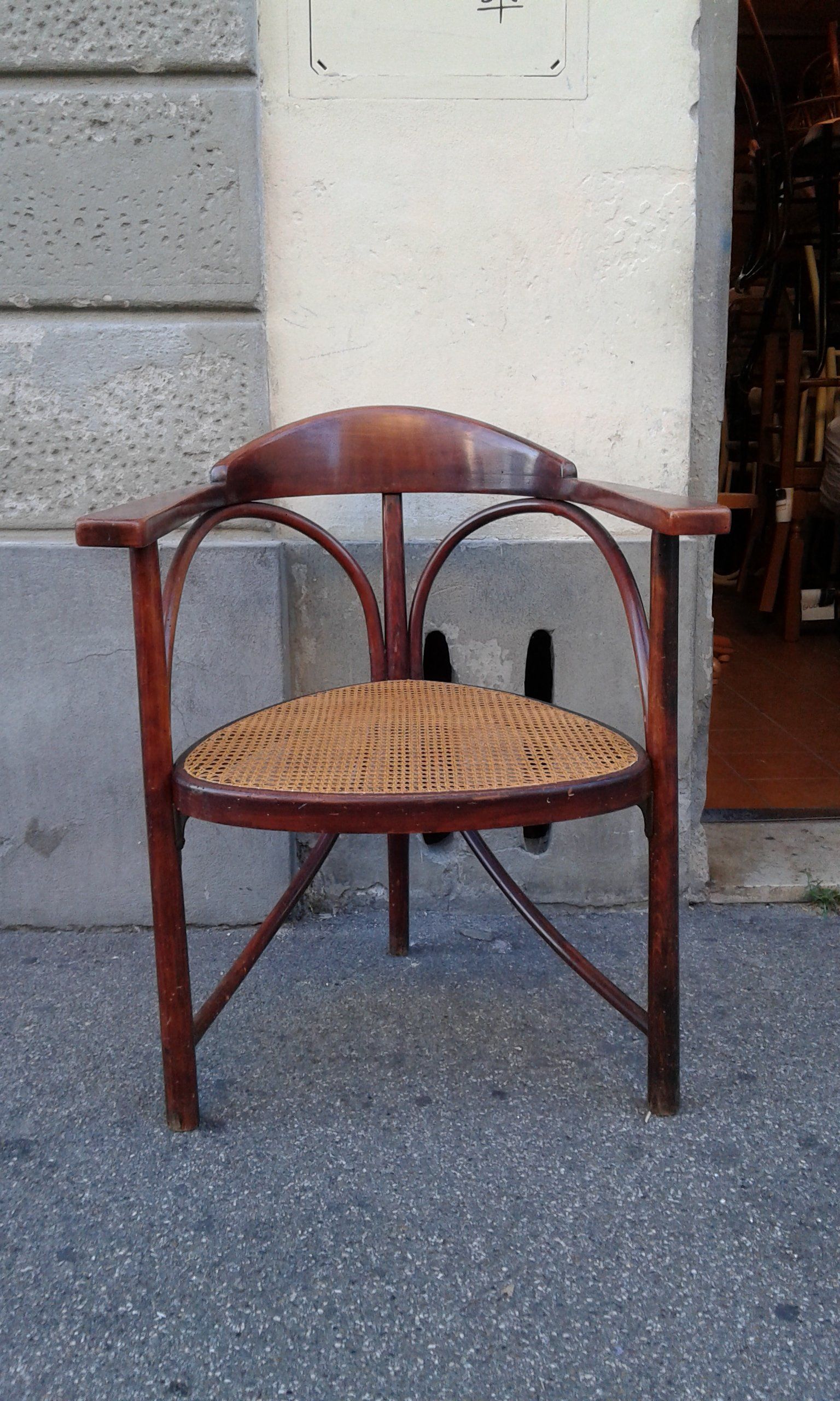 low-rise chair with woven seat