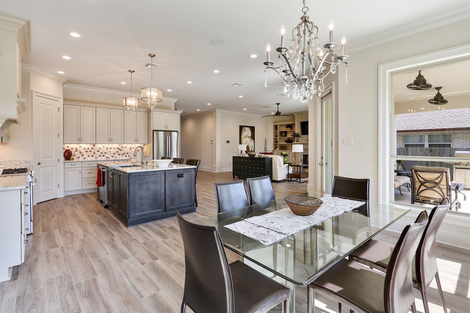Kitchen island and table area