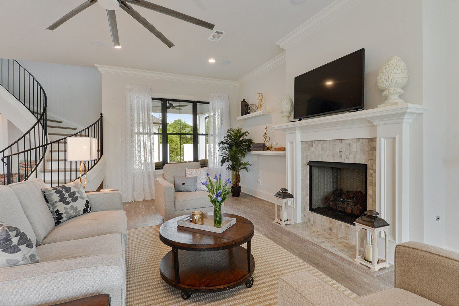 Family room with TV