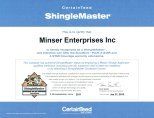 shingle master certificate - Minser Enterprises in Fort Wayne, IN shingle master certificate - Minser Enterprises in Fort Wayne, IN