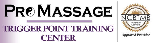 A logo for pro massage trigger point training center