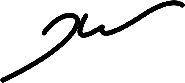 Black cursive initials