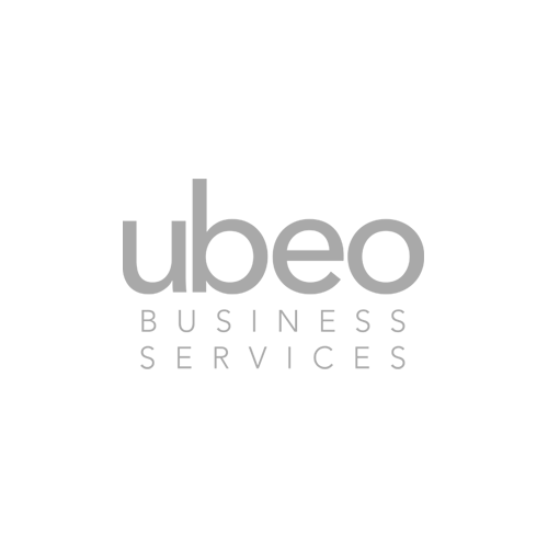 Logo for Ubeo Business Services. Gray text on white background.