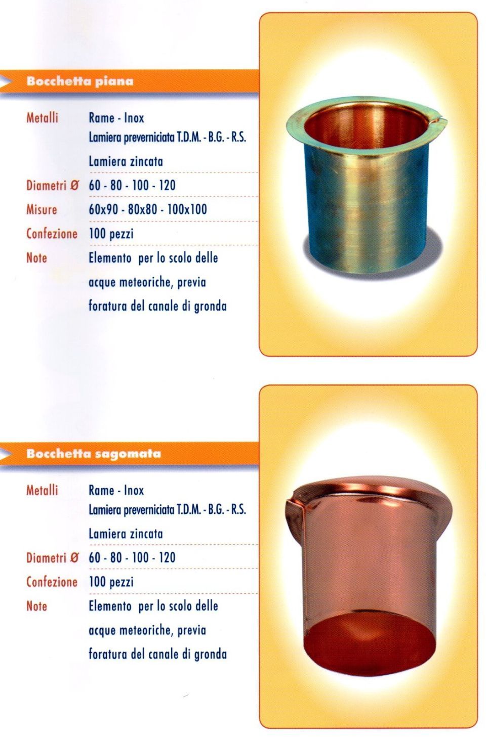 Bocchette rame-inox
