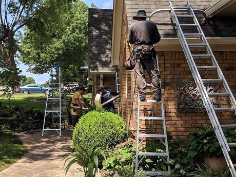 Roofing work in progress
