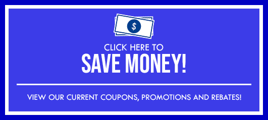 Blue graphic: Click to save money! Shows money stack icon, text 