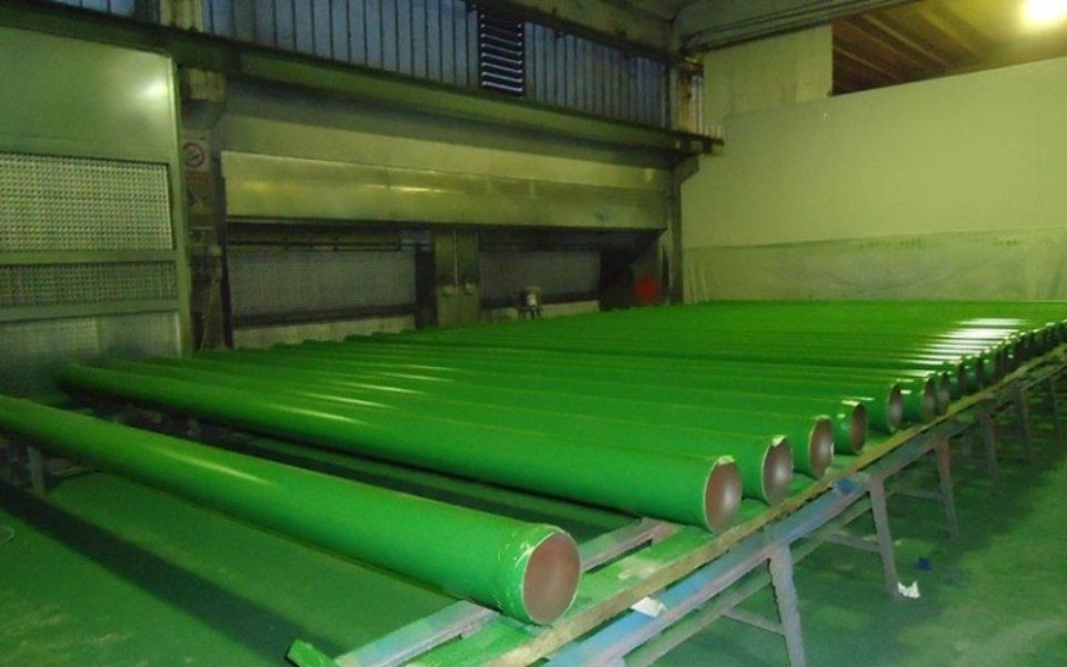 verniciatura verde per tubi