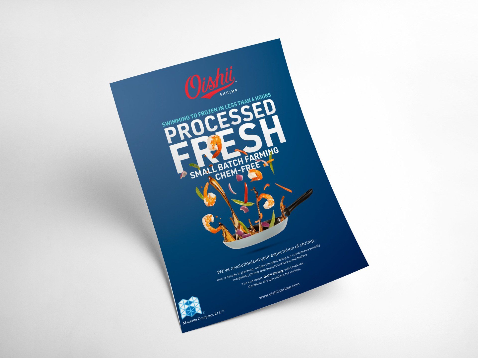 Oishii Foodservice Advertisment on Gray Background