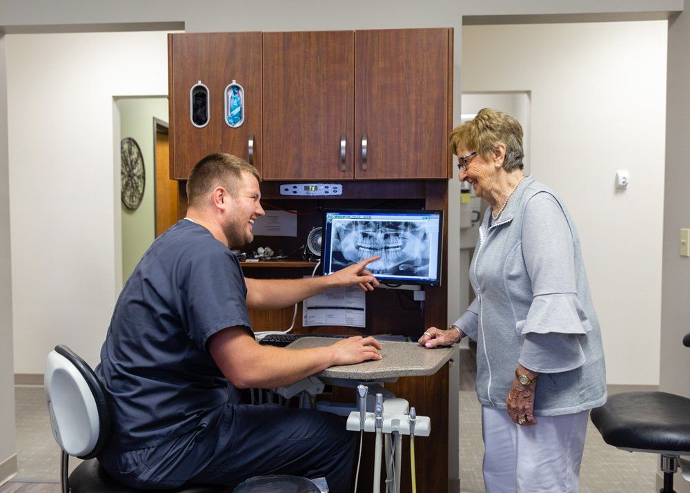 Biological Dentist — Dr. Nick and Old Patient in Jasper, IN