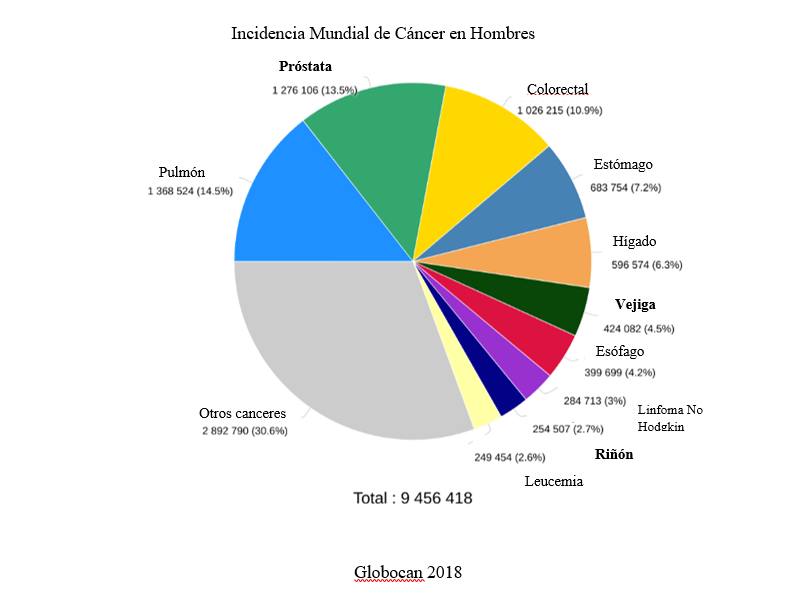 Incidencia Mundial de Cáncer en Hombres
