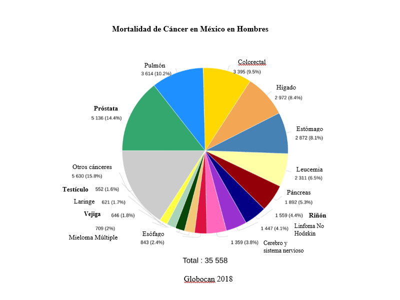 Mortalidad de cáncer en México en hombres