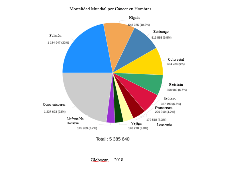 Mortalidad mundial por cáncer en hombres
