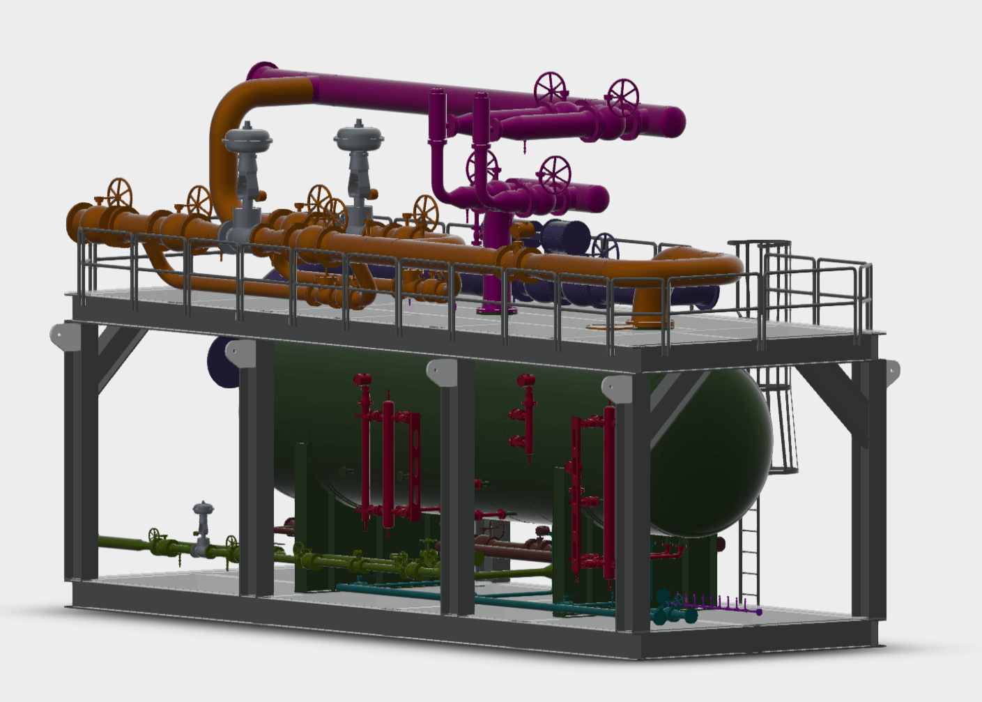 riproduzione 3d d'impianto petrolchimici