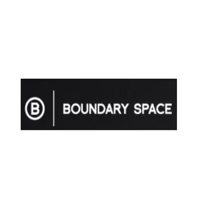 The logo for boundary space is black and white.