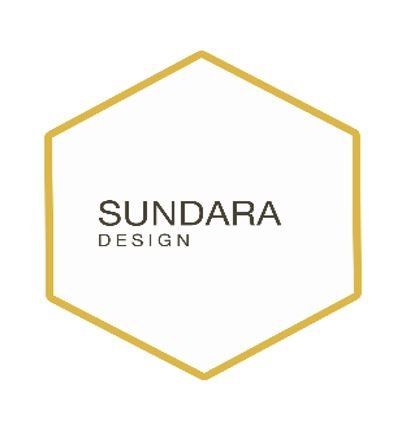 The logo for sundara design is in a hexagon shape