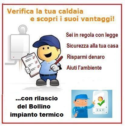 Volantino su manutenzione della caldaia con immagine stilizzata