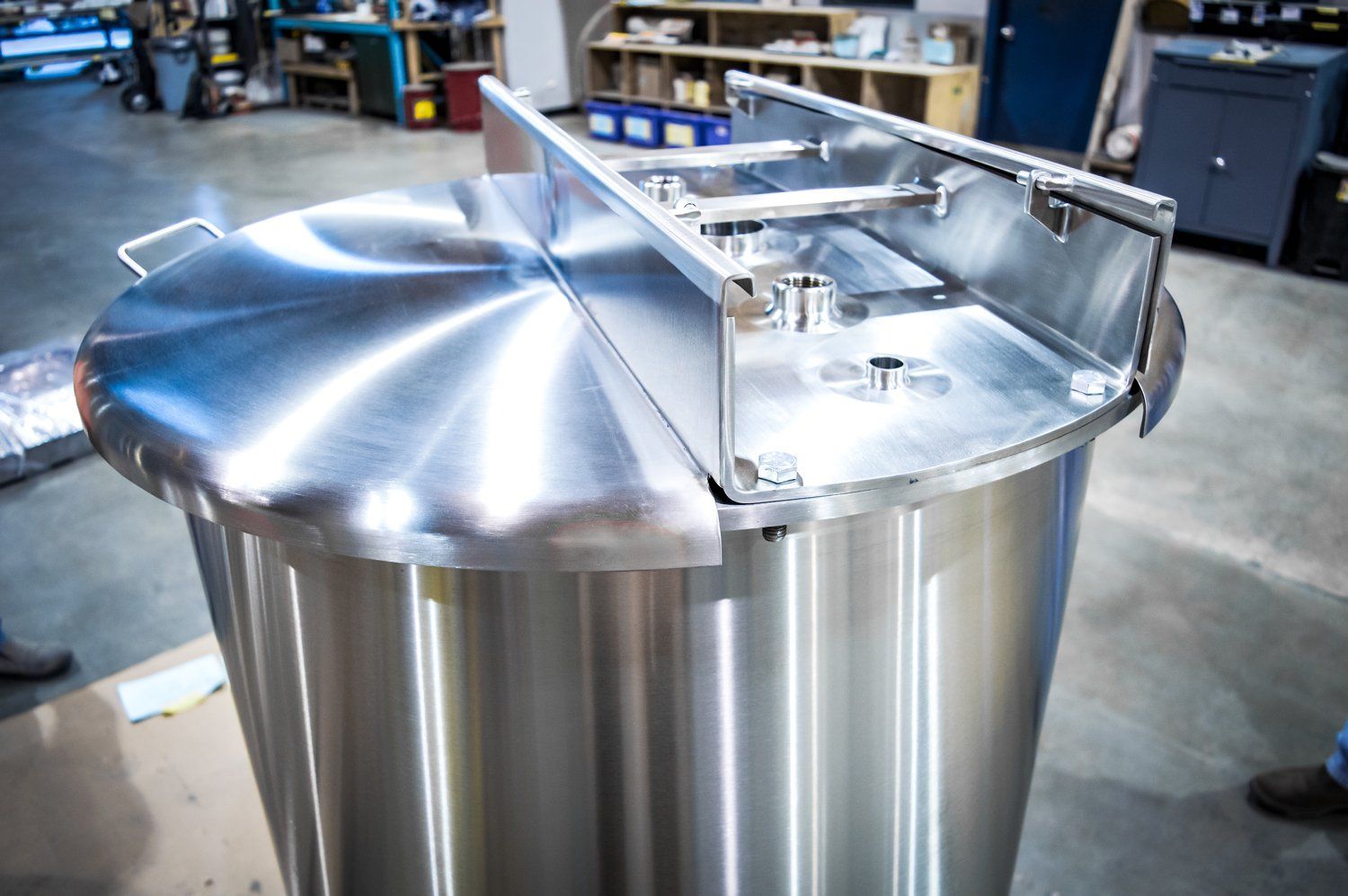 custom polished stainless steel fabrication mixer tank