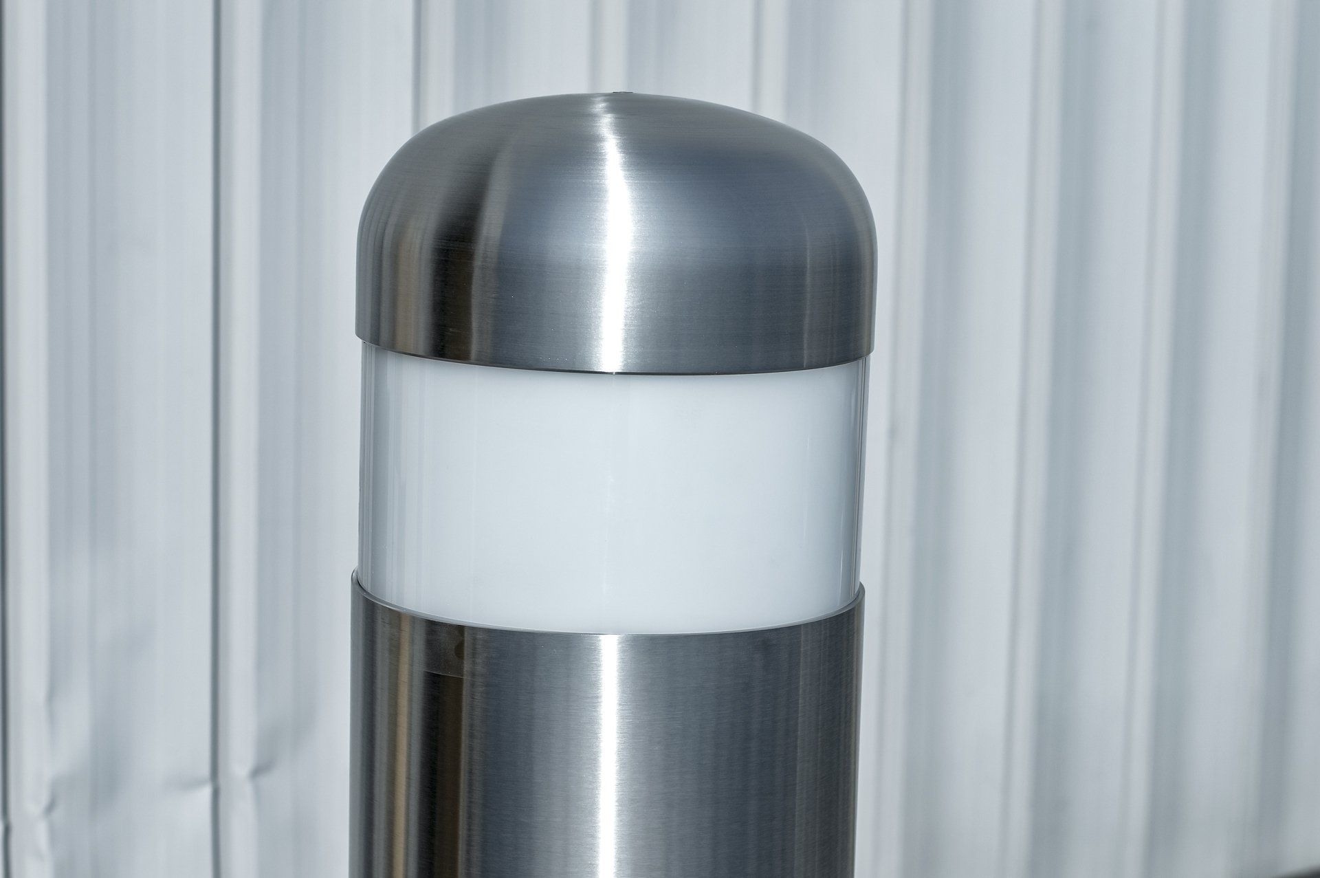 polished stainless steel fixed bollard domed cap LED Light