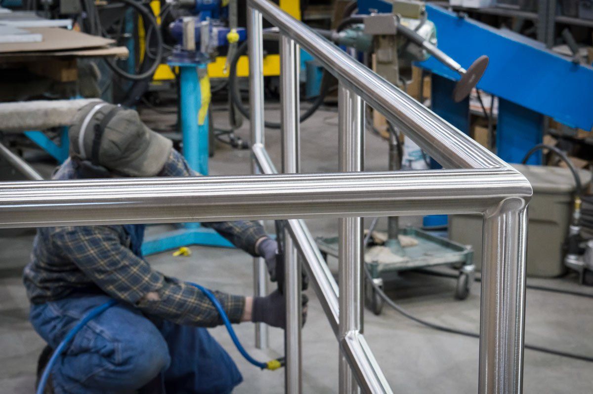 polished stainless steel pipe custom handrail architectural