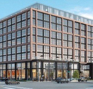 An artist 's impression of a large building with a lot of windows.