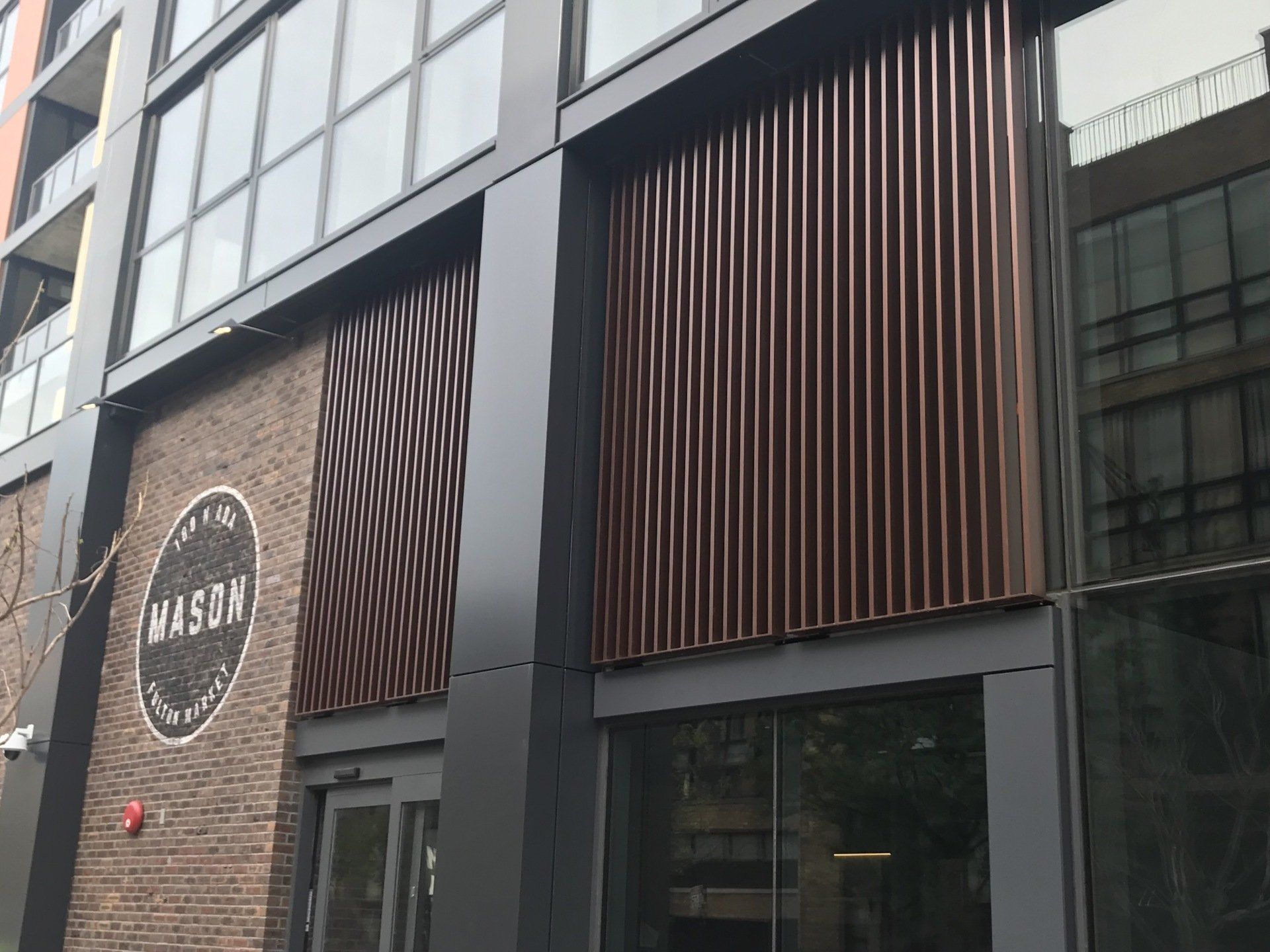 A building with a sign that says mason on it