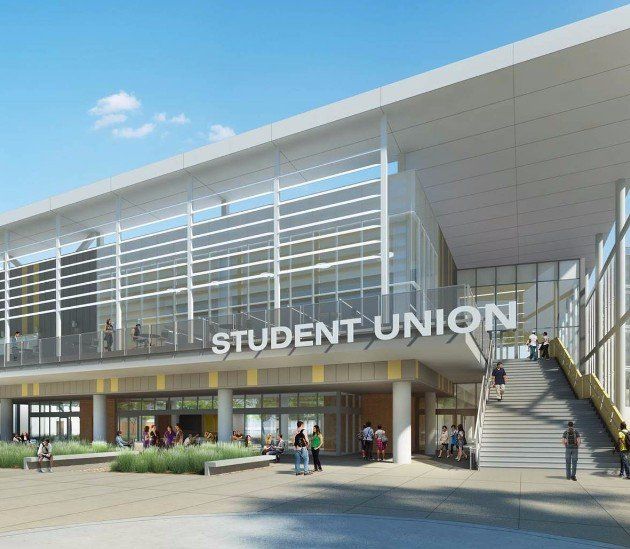 An artist 's impression of the student union building