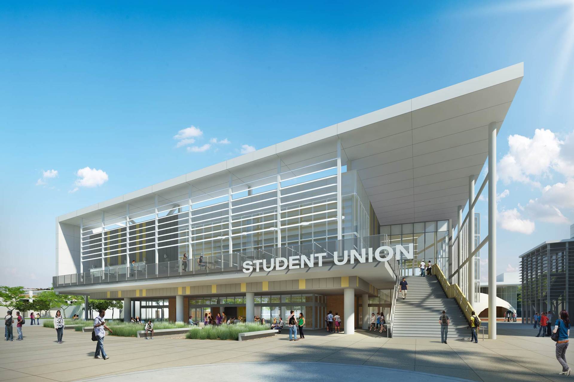 An artist 's impression of the student union building