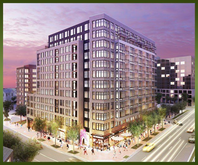 An artist 's impression of a large building with a lot of windows