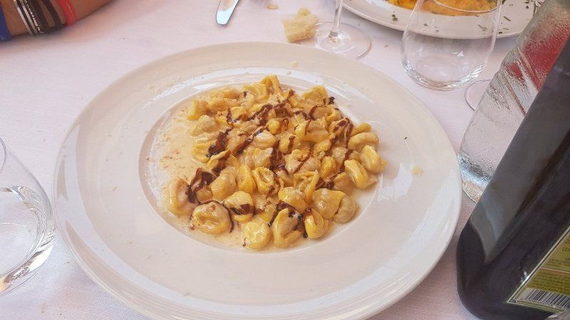 erster Gang mit frischer Pasta
