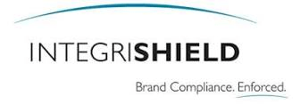 The logo for integrshield brand compliance enforced