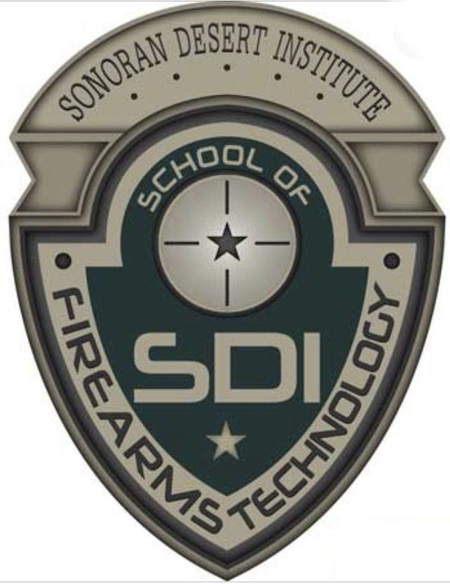 A logo for the sonoran desert institute school of firearms technology
