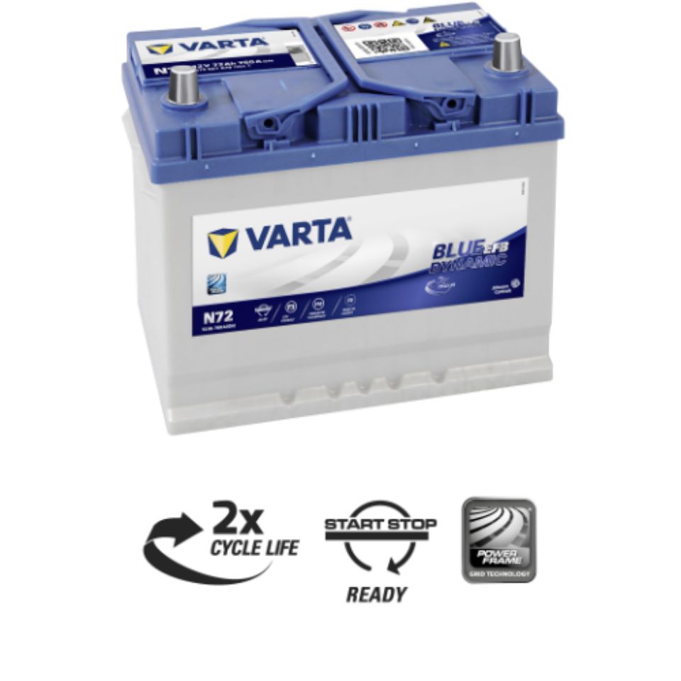 Batteria auto Varta N72