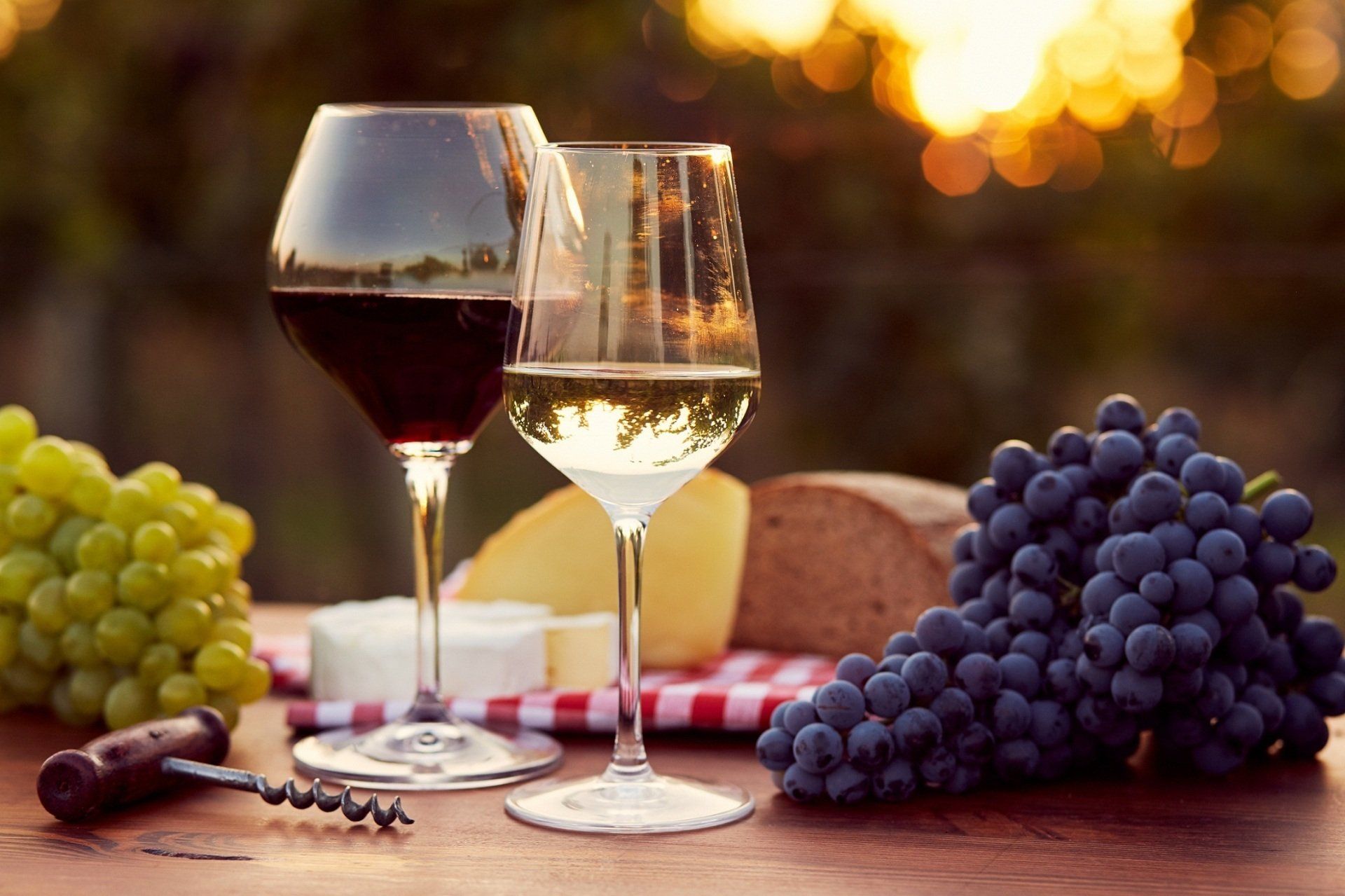 vino bianco e rosso