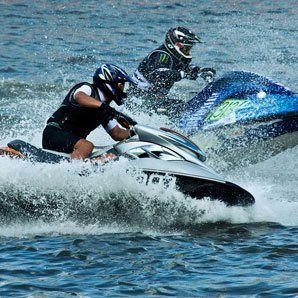 Two people on jet ski