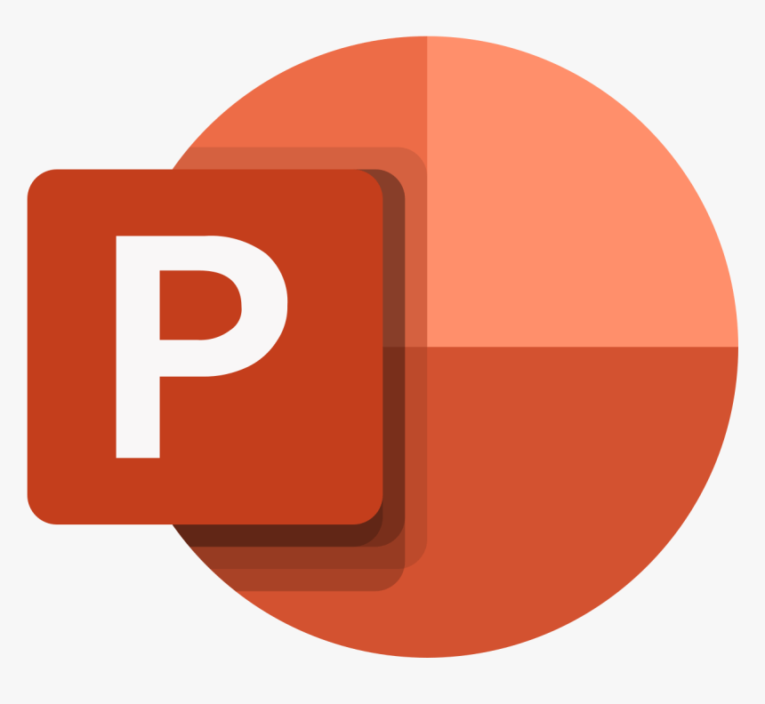 Logotipo de Microsoft PowerPoint: cuadrado naranja con una P blanca sobre un fondo circular de gráfico circular.