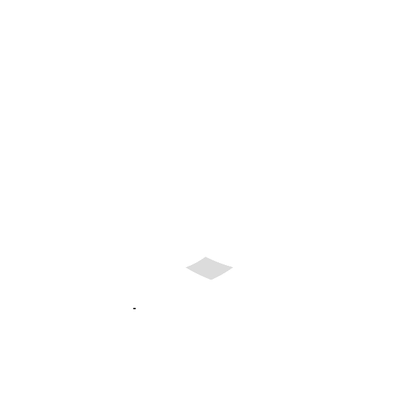 Pantalla mayormente blanca con una pequeña forma de diamante gris claro cerca del centro y un diminuto punto oscuro.