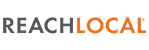 Logotipo de REACHLOCAL en texto gris y naranja sobre fondo blanco.