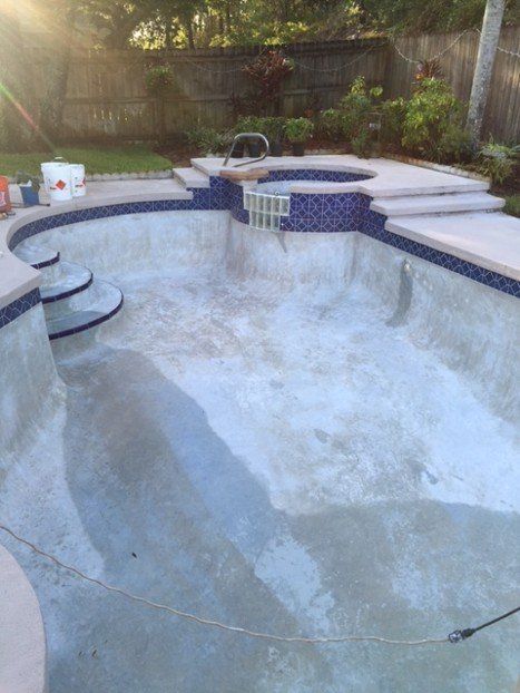 before pool resurfacing